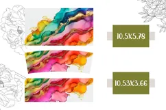 Fluid Art Tumbler Template, Watercolor 40 Oz Tumbler Design Product Image 2