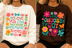 Floral Motivation SVG Choose Joy Retro Flower PNG Product Image 2