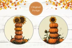 Farm Pumpkins Car Coaster PNG, Flowers Car Coaster Designs Product Image 2