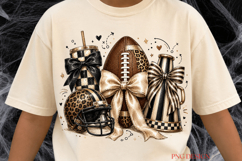Football PNG, Leopard Football Sublimation, Game Day Bow PNG Product Image 2