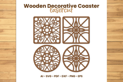 Wooden Decorative Coaster Lasercut Product Image 1