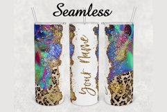Leopard Print Glitter Agate 20oz sublimation design tumbler Product Image 1