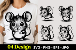 Kawaii Mouse Cartoon SVG PNG Product Image 1