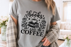 Books And Coffee Svg, Book Lover Svg, Coffee Lover Svg. Product Image 3