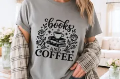 Books And Coffee Svg, Book Lover Svg, Coffee Lover Svg. Product Image 3
