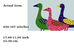 Cross stitch goose embroidery pattern digital file, geese po Product Image 2