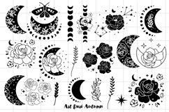 Floral moon svg bundle, Mystical svg, Moon phases svg Product Image 4