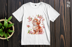 Spring Blossom Kitten Clipart Sublimation PNG Product Image 2