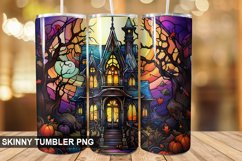 Stained Glass Halloween Tumbler 20 oz Skinny Tumbler Product Image 1