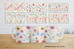 Sublimation mug design with Watercolor Flowers Product Image 3