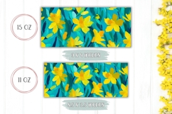 Narcissus Mug Template, Blue Coffee Mug Sublimation Product Image 2