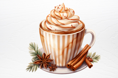 Christmas Hot Cocoa Watercolor Clipart PNG Product Image 2