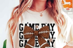 Football Game Day Glitter Png, Fall Football Mama Png Design Product Image 2
