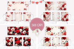 Watercolor Roses Mug Designs, Watercolor Flowers Mug Wraps Product Image 2