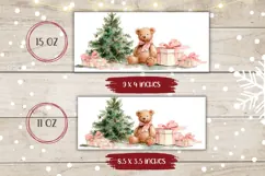 Cartoon Christmas Teddy Bear Mug, Winter Mug PNG Product Image 2