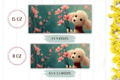 Poodle Mug Design, Poodle Dog Mug PNG, Floral Mug Template Product Image 2