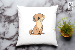 Cute Baby Weasel Clipart Sublimation PNG Product Image 3