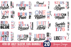 4th of July Sleeve SVG Bundle, Patriotic Quotes SVG Design Product Image 2