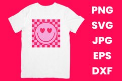 Funny Pink Checkered Smile Face Lovely SVG Product Image 2