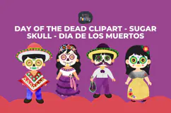 Day of the Dead Clipart - Sugar Skull - Dia De Los Muertos Product Image 2
