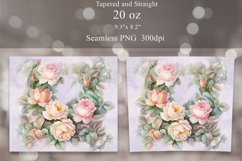 Roses Tumbler Sublimation | Watercolor Seamless Tumbler Wrap Product Image 2