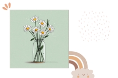 Summer Pillow Design, Cartoon Flowers Pillow Template Product Image 2