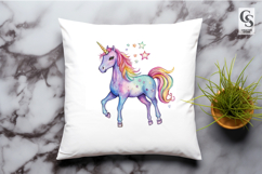 Rainbow Unicorn With Stars Clipart Sublimation PNG Product Image 2