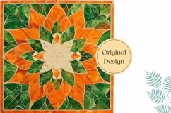 Orange Mandala Pillow Case Design, Geometric Pillow Design Product Image 2