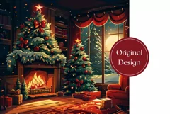 Christmas Tree Tumbler Wrap, Winter Tumbler Sublimation Product Image 2
