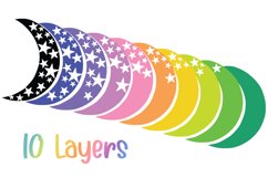 3D Rainbow Moon | 10 SVG layers Product Image 2
