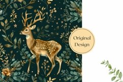 Cute Deers Pillow Case Design, Forest Pillow Sublimation PNG Product Image 2