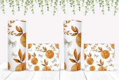 Watercolor Oranges Tumbler Design, Bows Tumbler Template Product Image 2
