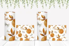 Watercolor Oranges Tumbler Design, Bows Tumbler Template Product Image 2