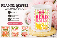 Girly coquette Sublimation Book Club Reading quotes Product Image 1