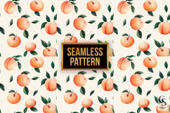 Watercolor Peach Fruit Digital Paper Product Image 2