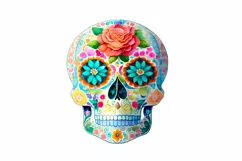 Sugar skull PNG, Day of the Dead clipart, Dia de los muertos Product Image 3