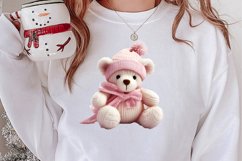 Pink Christmas Crochet Clipart, Christmas PNG Product Image 2