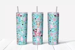 Girl sublimation design. Skinny tumbler wrap design. Product Image 5