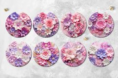 3D pink Flowers | 8 papercut car coaster &amp; key chain designs Product Image 2
