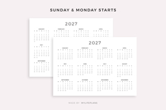 2027 Year Calendar Printable Landscape, A4/Letter Size Product Image 2