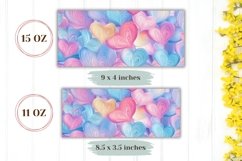 Valentine Mug Design, Pastel Hearts Mug Sublimation Product Image 2