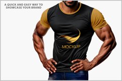Man Wearing a Slim Fit T-Shirt Mockup Product Image 2