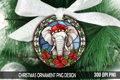 Stained Glass with Christmas Elephant Ornament Product Image 1