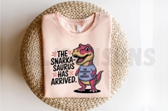Cartoon Snarkasaurus Dinosaur Illustration Wearing T Shirt Product Image 2