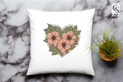Floral Heart Illustration Watercolor Clipart Sublimation PNG Product Image 3