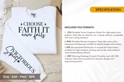 Choose Faith It Never Fails SVG - Christian Sleeve T shirt D Product Image 2