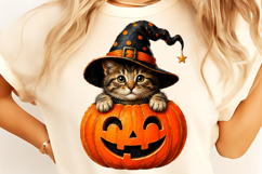 Funny Black Cat Pumpkin PNG, Black Cat Pumpkin PNG SVG Product Image 3