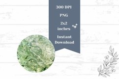 Light Green Earrings Template, Abstract Round Earrings PNG Product Image 2