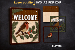 Christmas Welcome Sign SVG laser cut files for Glowforge Product Image 2