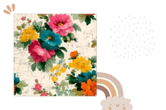 Cartoon Flowers Pillow PNG, Rustic Pillow Case Sublimation Product Image 2